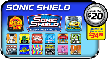 Sonic Shield Package, Sonic Suds, full service car wash, car wash service, express car wash, Greenville, South Carolina