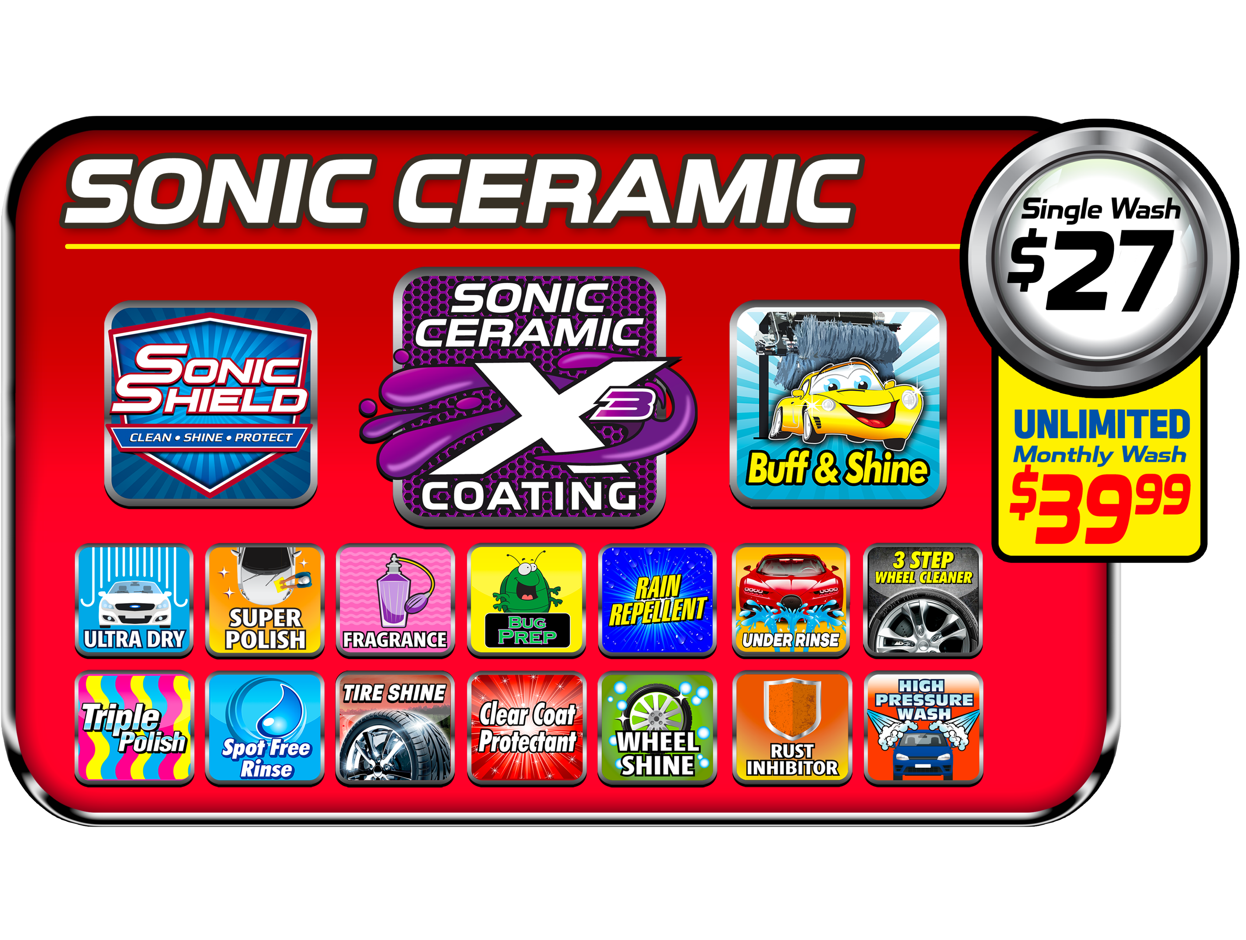 Sonic Ceramic, Sonic Suds, full service car wash, car wash service, express car wash, Greenville, South Carolina